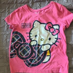 💚5/$20💚Hello Kitty Pink Short Sleeve Graphic Tee with Plaid Accents